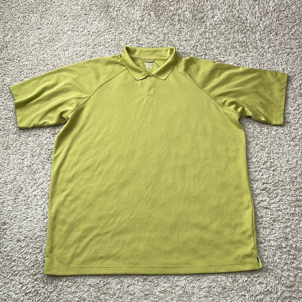 EUC Men’s Lime Green Columbia One Button Short Sleeve Polo Size XXL